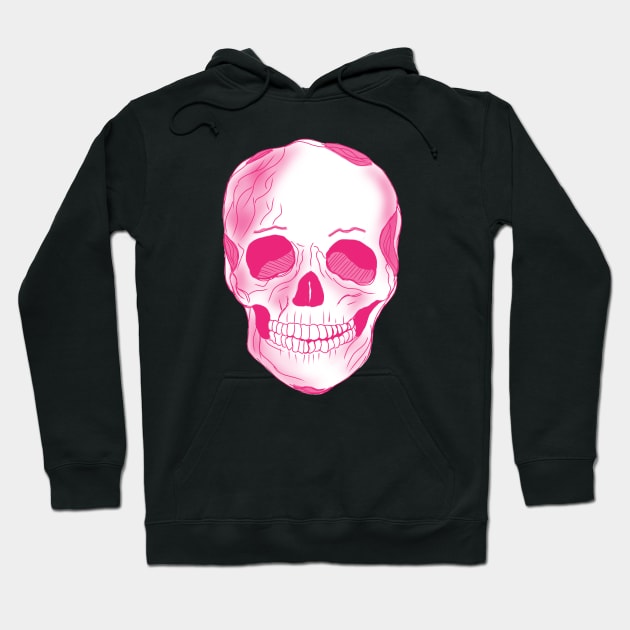 Pink Skull Hoodie by galaxieartshop